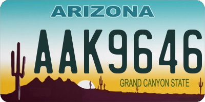 AZ license plate AAK9646