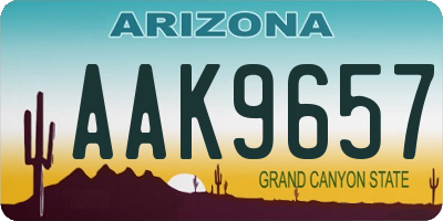 AZ license plate AAK9657