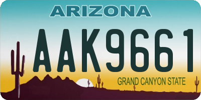 AZ license plate AAK9661