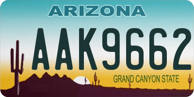 AZ license plate AAK9662