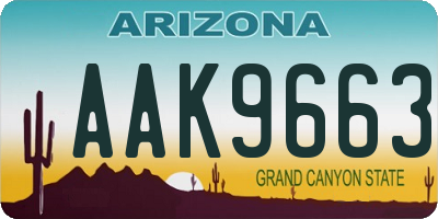 AZ license plate AAK9663