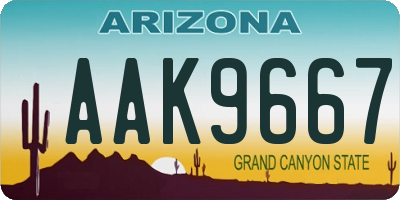 AZ license plate AAK9667