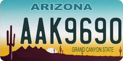 AZ license plate AAK9690