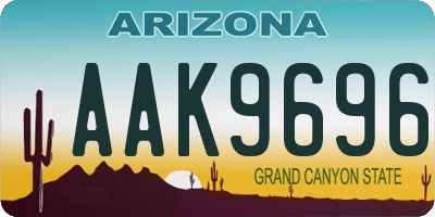 AZ license plate AAK9696
