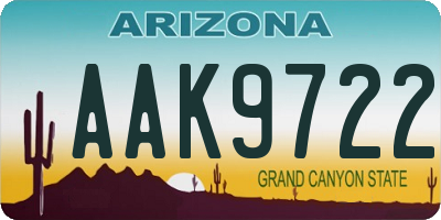AZ license plate AAK9722