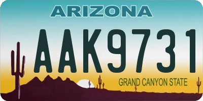 AZ license plate AAK9731