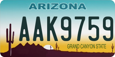 AZ license plate AAK9759