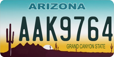 AZ license plate AAK9764