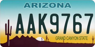 AZ license plate AAK9767
