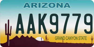 AZ license plate AAK9779