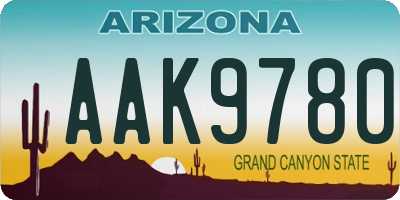 AZ license plate AAK9780