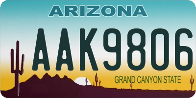 AZ license plate AAK9806