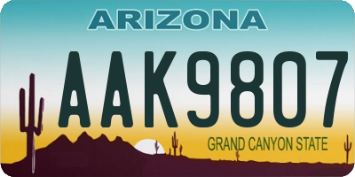 AZ license plate AAK9807