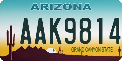 AZ license plate AAK9814