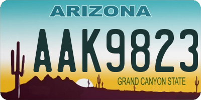 AZ license plate AAK9823