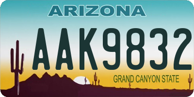 AZ license plate AAK9832