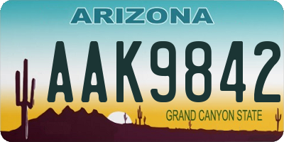AZ license plate AAK9842