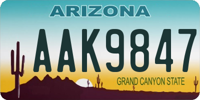 AZ license plate AAK9847