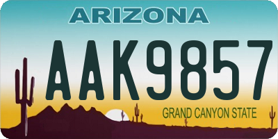 AZ license plate AAK9857