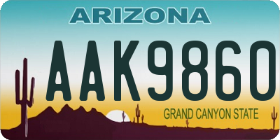 AZ license plate AAK9860