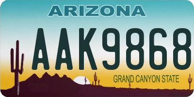 AZ license plate AAK9868