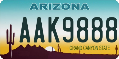 AZ license plate AAK9888