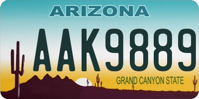 AZ license plate AAK9889