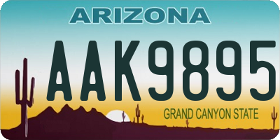 AZ license plate AAK9895