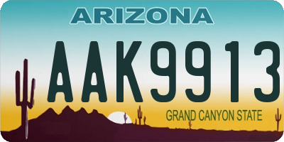 AZ license plate AAK9913