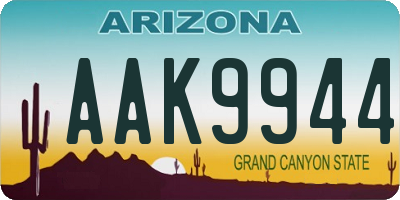 AZ license plate AAK9944