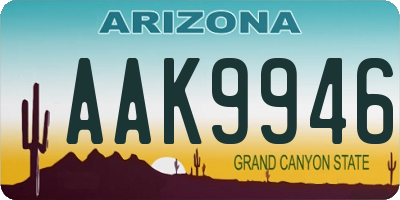 AZ license plate AAK9946