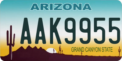AZ license plate AAK9955