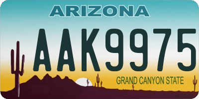 AZ license plate AAK9975