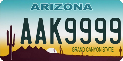 AZ license plate AAK9999