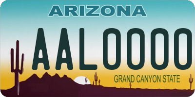 AZ license plate AAL0000