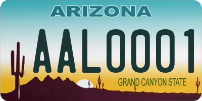 AZ license plate AAL0001