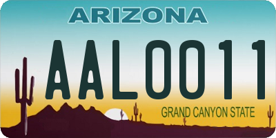 AZ license plate AAL0011