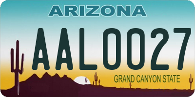 AZ license plate AAL0027