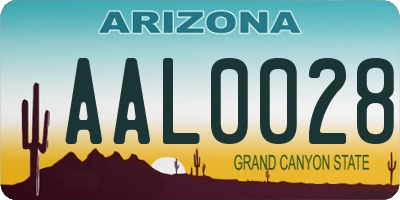 AZ license plate AAL0028