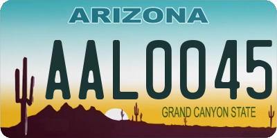 AZ license plate AAL0045