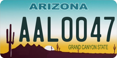 AZ license plate AAL0047