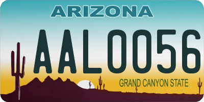 AZ license plate AAL0056