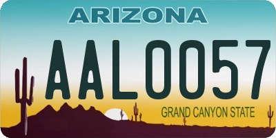 AZ license plate AAL0057
