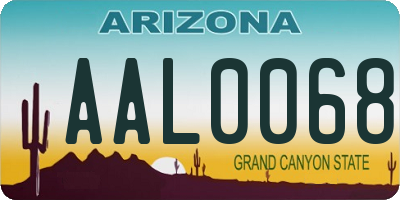 AZ license plate AAL0068