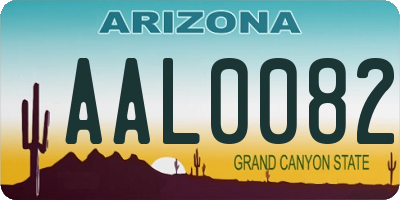 AZ license plate AAL0082