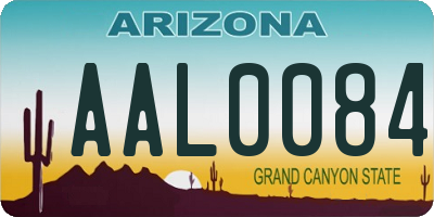 AZ license plate AAL0084