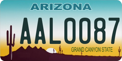 AZ license plate AAL0087