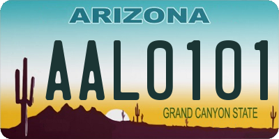 AZ license plate AAL0101