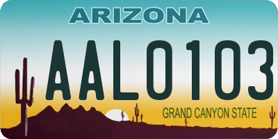 AZ license plate AAL0103