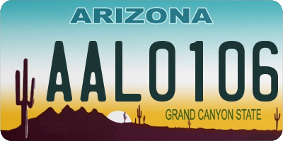 AZ license plate AAL0106